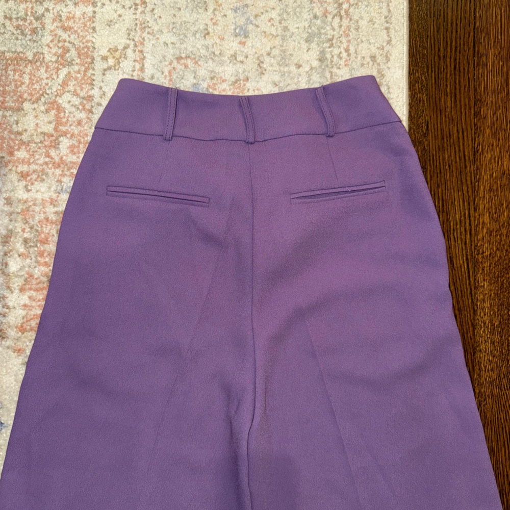 Purple Wide Leg Trousers - Picture 3 of 6